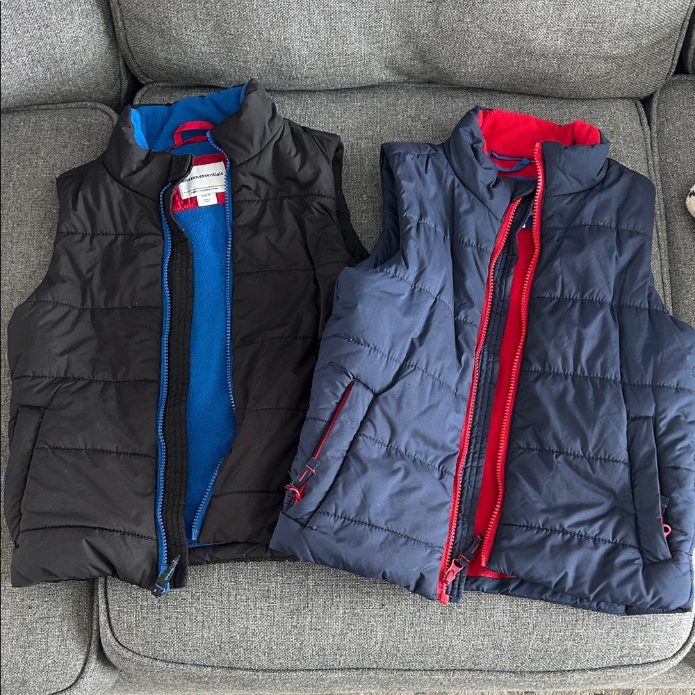 Black and Navy Puffer Vest set boys small 6-7